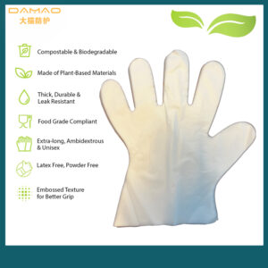 Compostable Poly Gloves 2.5g Medium: Eco-Friendly, Food Safe